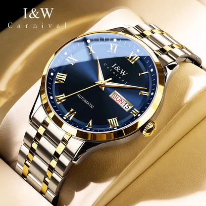 Carnival Brand High-end Series I&W Mechanical Watches Luxury Sapphire MIYOTA Movement Automatic Watches HD Luminous Reloj Hombre