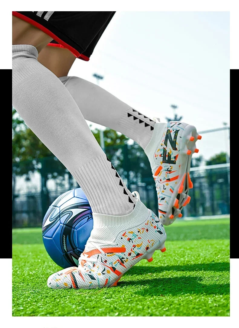 Chaussures de football pour hommes, chaussures de soccer professionnelles, chaussures de futsal d'extérieur, chaussures de soccer unisexes pour terrain synthétique, chaussures de soccer respirantes pour entraînement et mat