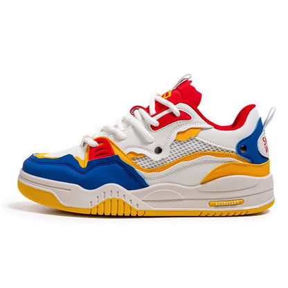 Zapatillas casual de malla para hombre, cómodas zapatillas de running masculinas con cordones, zapatos de skate con plataforma para hombre, zapatillas deportivas para estudiantes