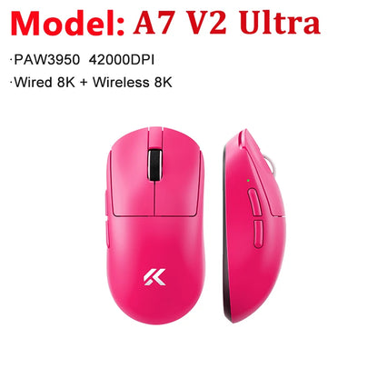 MCHOSE A7 V2 Ultra/Pro Lightweight Wireless Gaming Mouse Dual 8000Hz PAW3950 TI 42000DPI Mice For PC E-sports Gamer