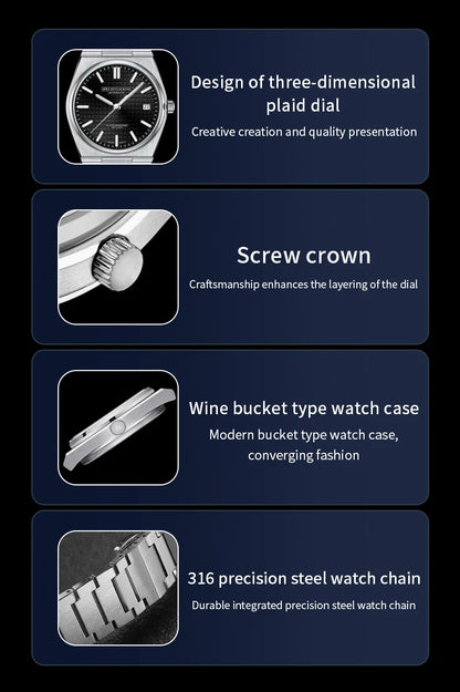 2026 New 37MM SPECHT&SOHNE Men Automatic Mechanical Watches Japan 8215 Movt Sapphire Ice Blue Stainless Steel Relogio Masculino