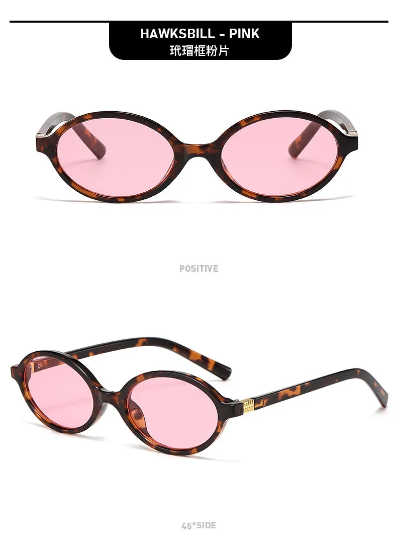 Small Fashion Oval Leopard Sunglasses Women Lovely Ins No Makeup Anti Blue Light Glasses Cute Decorative Computer Glasses 선글라