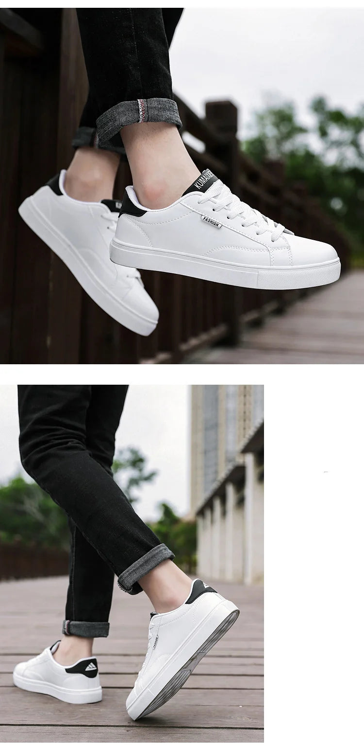 Men's Casual Skateboarding Shoes White Outdoor Leisure Sneakers Breathable Walking Shoes Flat Shoes Chaussure Homme 39-48