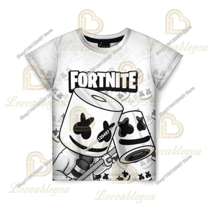 T-shirt Fortnite para Crianças Banana Peely, T-shirt para Homem e Mulher, T-shirt Battle Royale, Top de Verão Harajuku