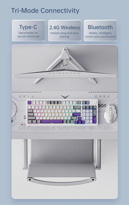 MACHENIKE KG98 Tri Mode Mechanical Keyboard 10000mAh Bluetooth Full Size Wireless Gaming Keyboards For PC Laptop Gamer