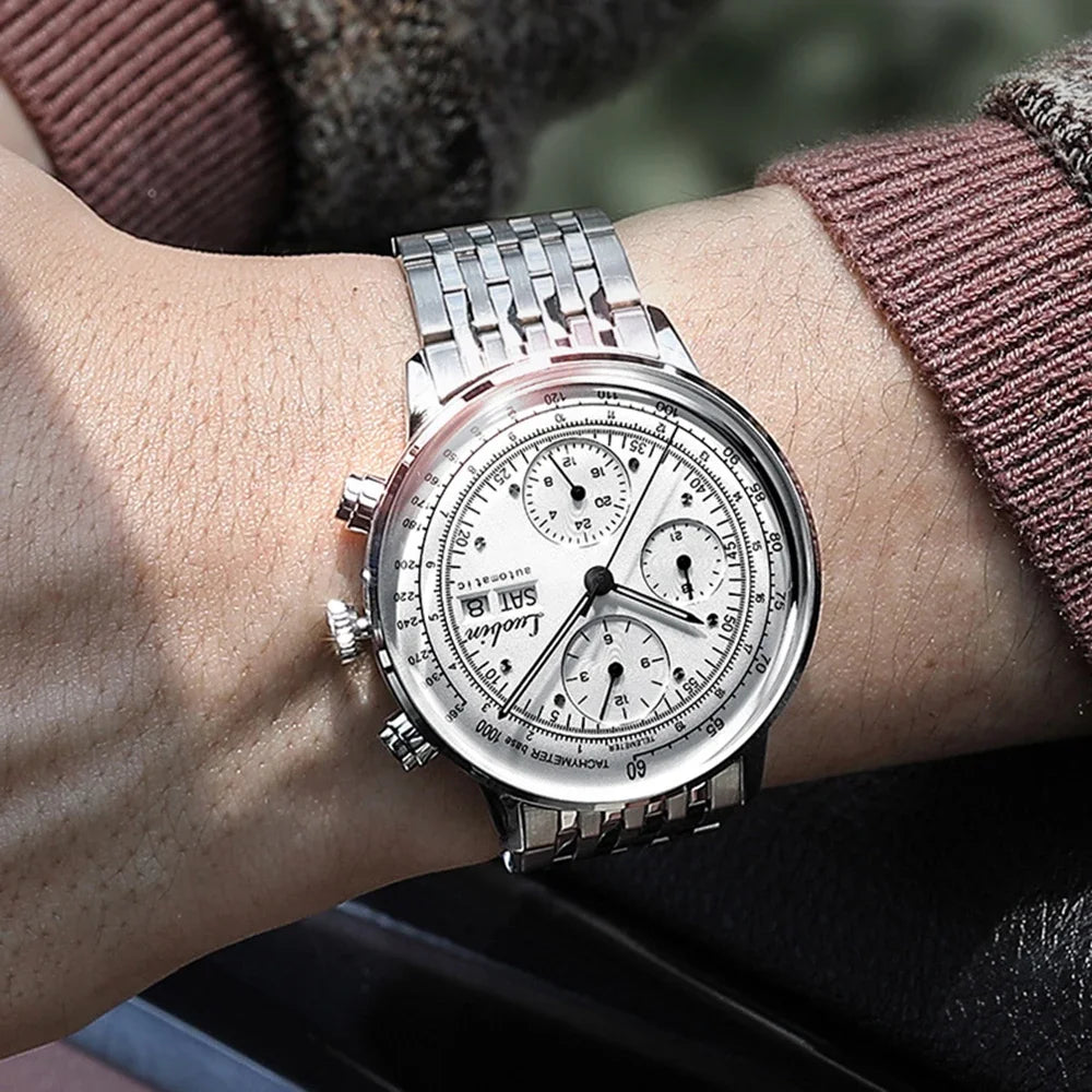 Orologio di lusso da uomo automatico meccanico a carica automatica, elegante, in acciaio inossidabile, luminoso, Relojes Para Hombre 2020
