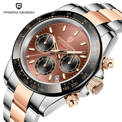 montre chronographe pour homme PAGANI DESIGN– Montre-bracelet à quartz de luxe, lumineuse et étanche.