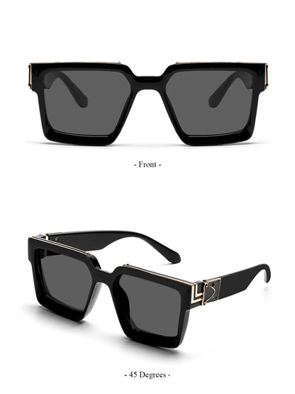 Ruiao Retro Black Millionaire Shades Luxury Sunglasses 2026 For Men Designer Famous Brand Square Sun Glasses Man Women Sunglass