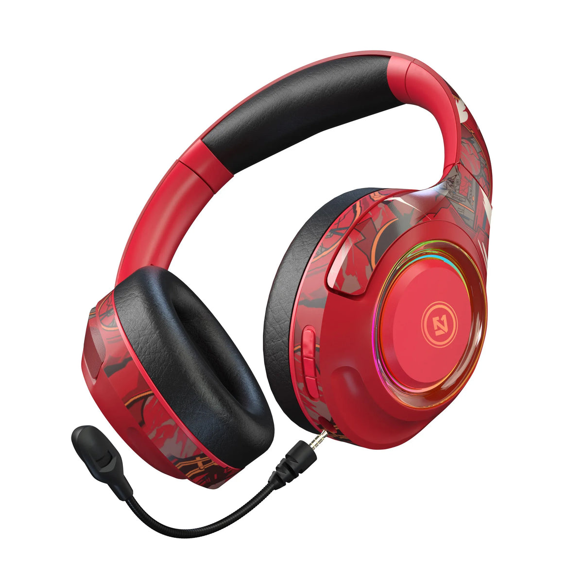 Casque de jeu LED, écouteurs Bluetooth 5.3, faible latence, micro amovible, diaphragme de 40 mm, design pliable de la marque Tide, éclairage RGB.