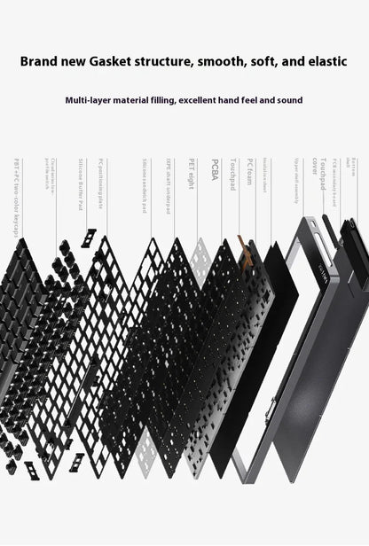 Tastiera meccanica Lofree FLOW2 Business Office, wireless Bluetooth e cablata, silenziosa con suono delicato, compatibile, mute, blocco in alluminio