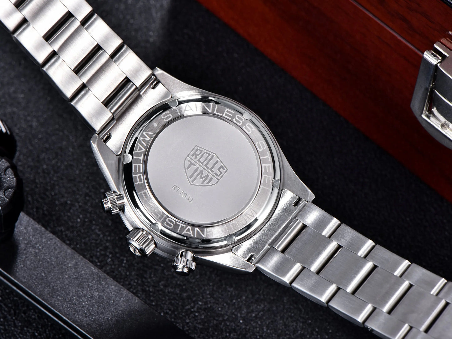 Rossitimi Casual Elegance Men Quartz Watch Light Luxury Premium Stainless Steel Sapphire Small Three-Pin Luminous Diving Watch