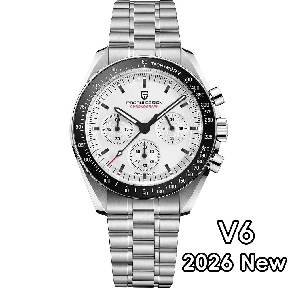 2026 New PAGANI DESIGN Mens Watches Panda Moon Watch Luxury Quartz Watch For Men Automatic Date Sport Chronograph Wristwatch Men