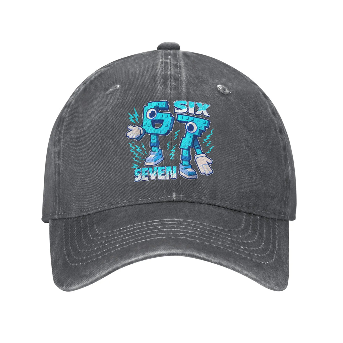 Vicces mém 67 Six Seven 6 7 olasz Brainrot baseball sapka, napozáshoz és szabadtéri sportokhoz, mosott trucker sapka, férfi klasszikus dizájnú baseball sapka