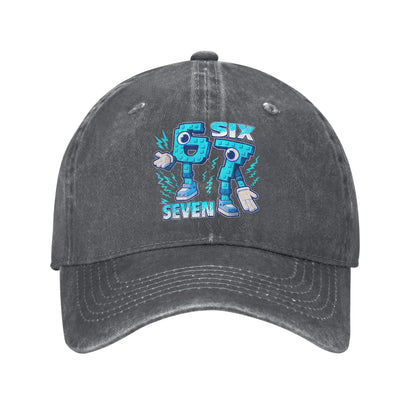 Vicces mém 67 Six Seven 6 7 olasz Brainrot baseball sapka, napozáshoz és szabadtéri sportokhoz, mosott trucker sapka, férfi klasszikus dizájnú baseball sapka