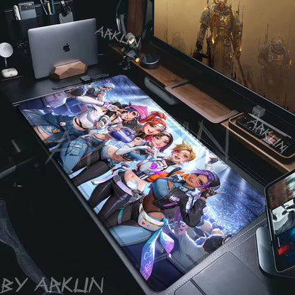 Moderna velika FPS 900x400 anime gaming djevojka Overwatch podloga za prijenosno računalo i ured, mekana gumena podloga za stol, XXL gaming podloga za miš