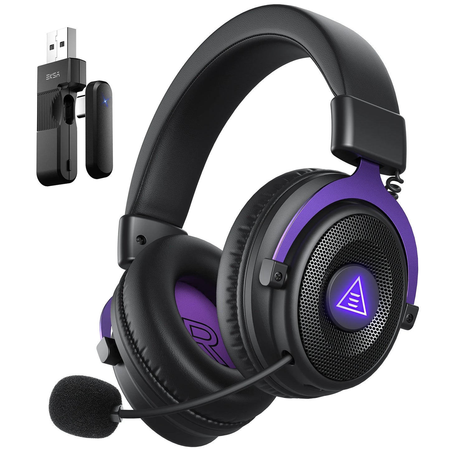 Oneodio EKSA E900 WT 2.4G Wireless Gaming Headset Tri-Mode Over Ear Bluetooth Headphones Gamer With Mic RGB For PC PS4 PS5 80Hr