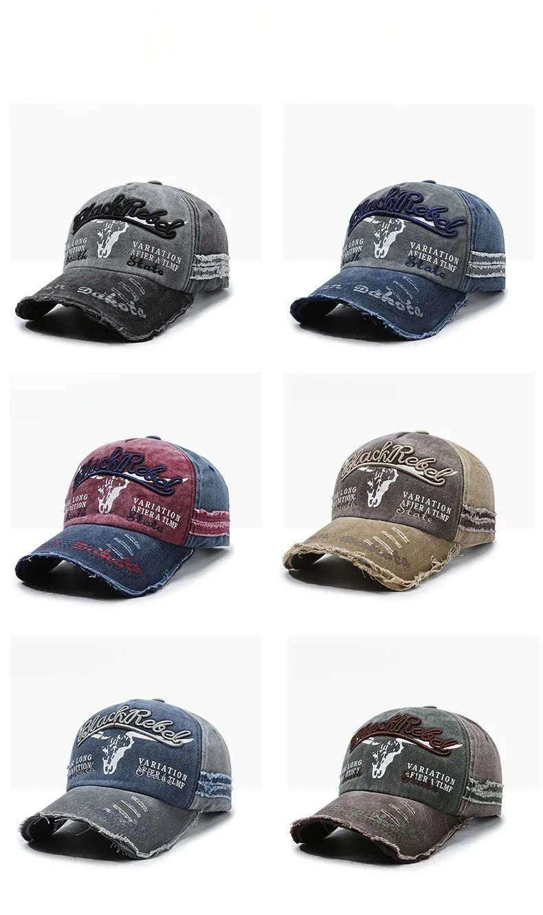 Gorra de béisbol para hombre en algodón lavado, estilo retro, para las cuatro estaciones, ideal para deporte al aire libre, accesorio de moda masculina