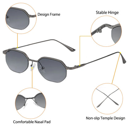 Caterside New Retro Small Frame Sunglasses Men's Polygonal Lenses Sun Glasses Women Business Travel Party Eyewear Summer Style
