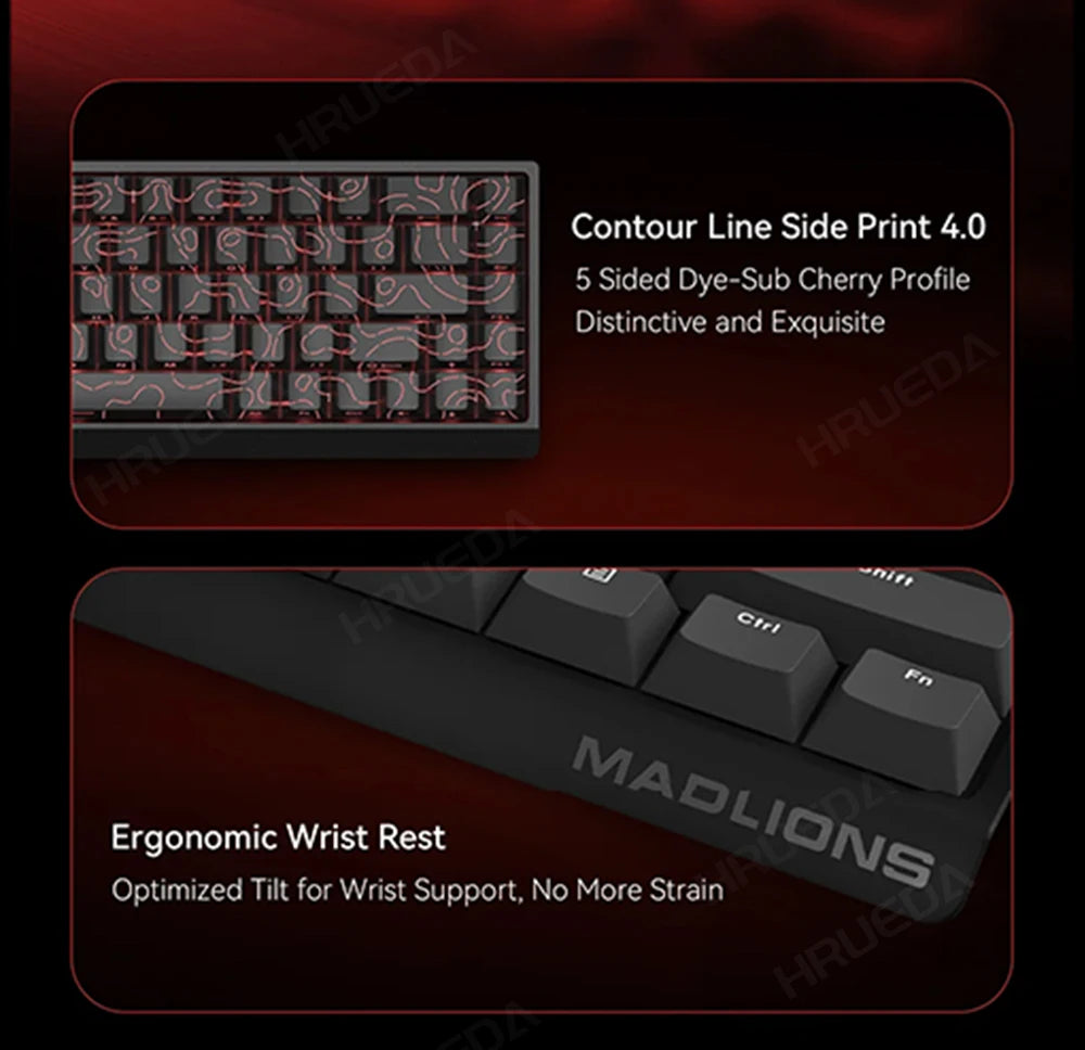 MADLIONS Mad 60he Mad60HE Mad 68HE Teclado mecánico para gaming personalizado con interruptor magnético, cableado, hot swap y tasa de sondeo de 8K