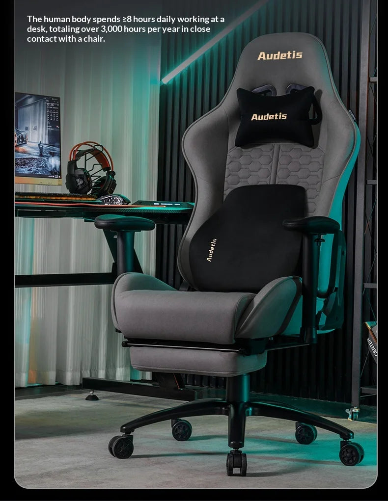 Office Ergonomic Gaming Chair Computer Desk Chair with Armrests, Comfortable Ergonomic Gaming Chair for Home Office, Bedroom & Gaming Room, Technology Fabric Executive Chair
