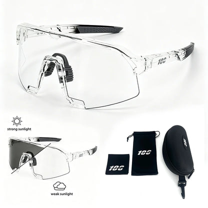 Bicycle Photochromic Sunglasses UV400 HD Lens MTB Cycling Goggles For Men Outdoor Sports Windproof Women Road Bike Glasses