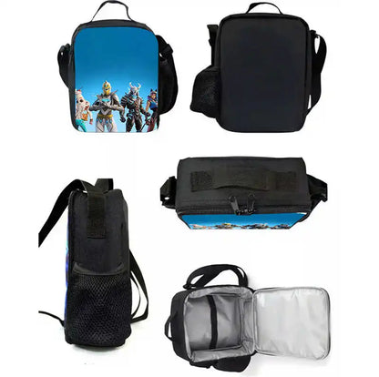 Lunch Bags for Children,Cartoon Fort-nite School Picnic Bags for Girls Boys,Kids Insulated Cooler Lunch Bags Portable Lightweigh