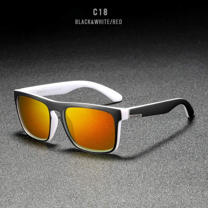 KDEAM Polarized Designer Square Sunglasses Men or Women Elastic Paint Frame Mirror Sun Glasses 17 Colors Available
