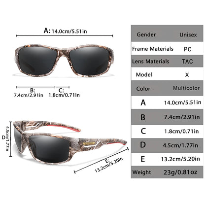 LOISRUBY Camouflage Polarized Cycling Driving Sunglasses Outdoor Tacakle Protection Sports Fishing Running Goggles