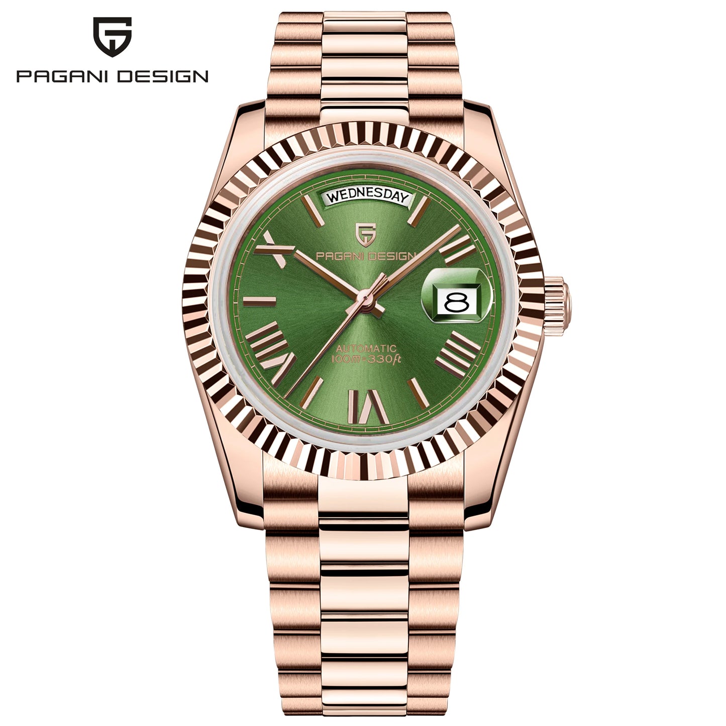 PAGANI DESIGN Men's Watches Green Luxury Automatic Watch For Men ST16 Mechanical Wristwatch Men For 2025 New Stainless Steel