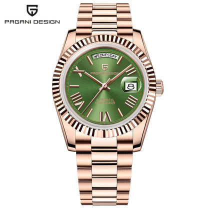 PAGANI DESIGN Men's Watches Green Luxury Automatic Watch For Men ST16 Mechanical Wristwatch Men For 2025 New Stainless Steel