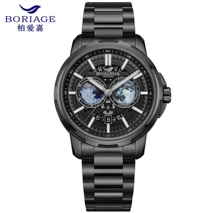 BORIAGE (BOAIJIUA) Automatic Mechanical Watch Creative Starry Sky Watch Water Resistant Mechanical Watches Birthday Gift for Men