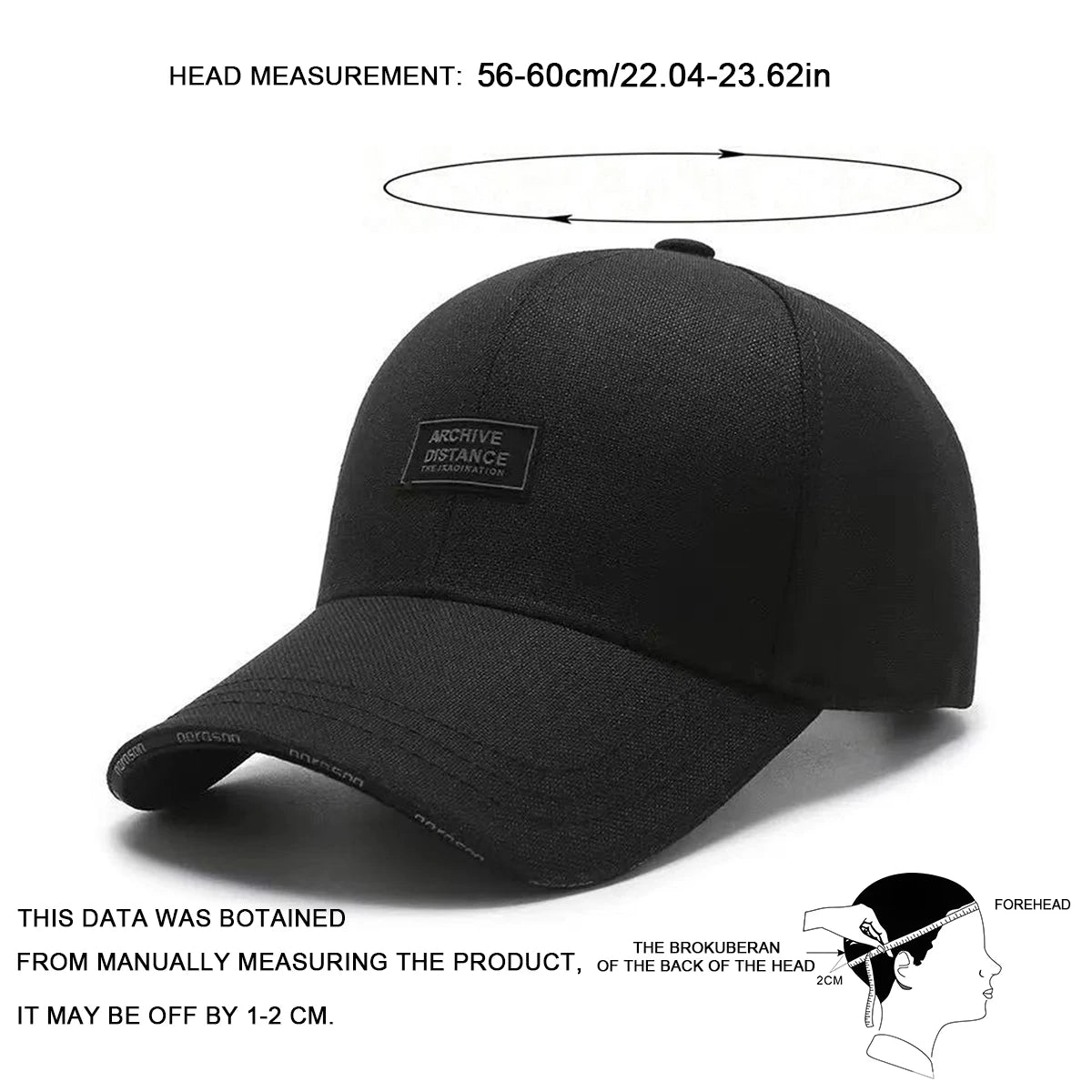 Unisex ARCHIVE DISTANCE Embroidery Baseball Caps Spring Autumn Outdoor Adjustable Casual Hats Sunscreen Hat Sports Cap