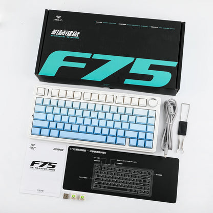 EPOMAKER x AULA F75 75% ANSI Gasket Hot-Swap Bluetooth 5.0/2.4G Wireless/Wired Mechanical Keyboard PBT Keycaps for Win/Mac