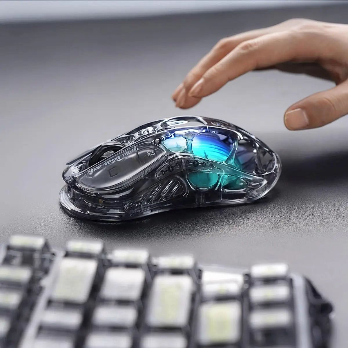 GravaStar Mercury M2 Wireless Gaming Mouse with 26,000 DPI, PAW3395DM Sensor - 79g Lightweight Hollowed-Out Design - 5 Programmable Buttons