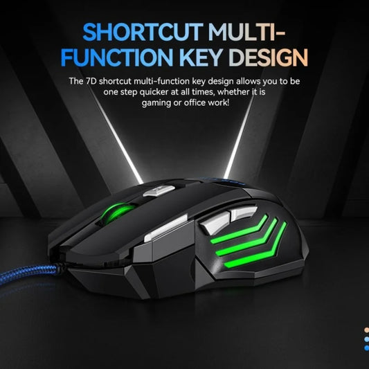 G6 USB Wired Gaming Mouse 5500 DPI Adjustable Optical Gaming Mouse, 7-Button Ergonomic Wired Gaming Mouse with RGB Lighting for PC & Laptop