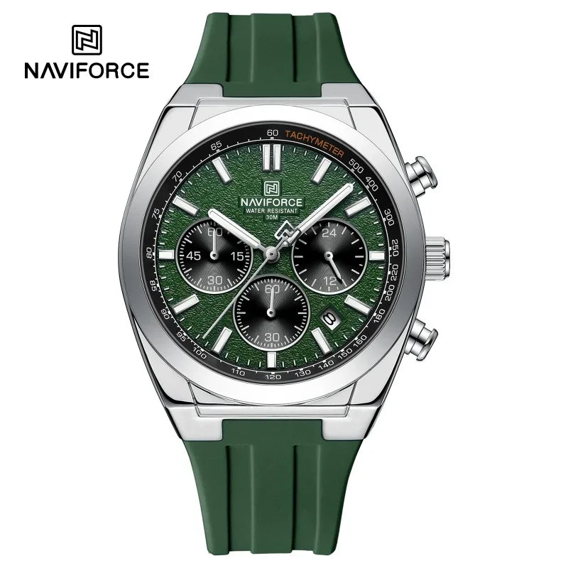 Ανδρικό ρολόι χειρός NAVIFORCE – Πολυτελές και σπορ στυλ, μηχανισμός χαλαζία, ένδειξη 24 ωρών, παράθυρο ημερομηνίας, χρονογράφος, αδιάβροχο – Ιδέα για δώρο για άνδρες
