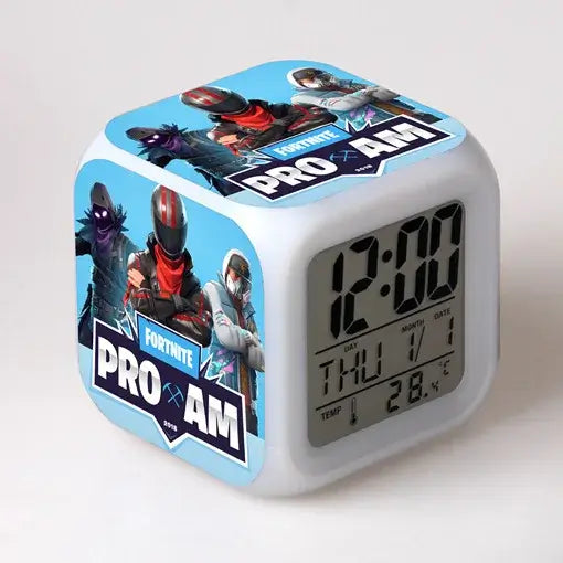Fortnite Alarm Clock Cute Fashion Cartoon Personalized Creative Kawaii Minimalist LED Alarm Clock Gift for Friends' Birthday