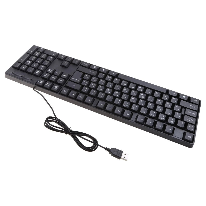 Teclado ergonómico USB para PC, teclado ruso / teclado inglés DropShipping