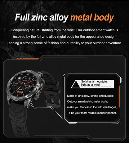 Men's Fashion Outdoor Sport GPS Smart Watch with AMOLED HD Screen, Heart Rate Monitor, and Waterproof Features