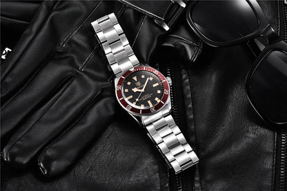 BENYAR 2026 New Men Watches Retro Black Mechanical Automatic luxury watch for men Waterproof Luminous Stainless steel wristwatch