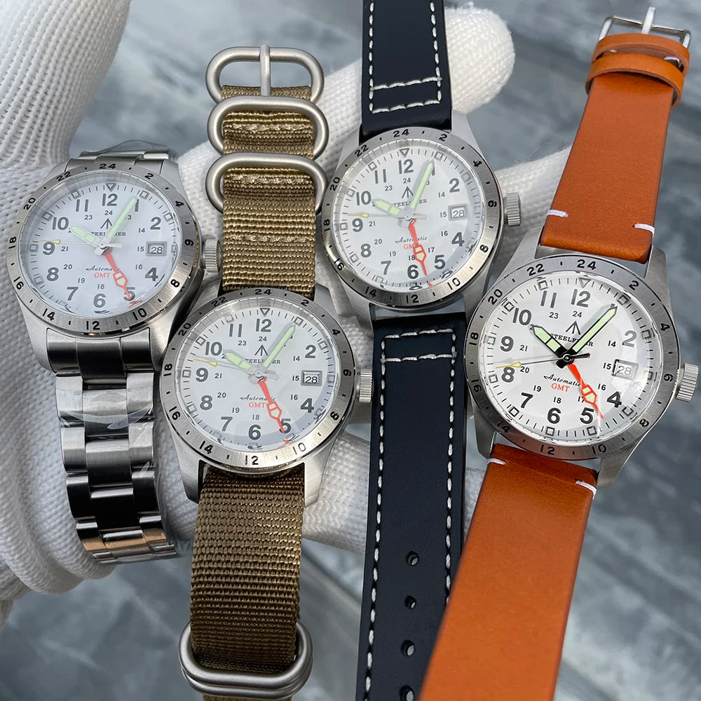 STEELFLIER Ufficiale SF792 GMT Orologio da polso meccanico Movimento NH34 Super BGW9 C3 Luminoso Impermeabile fino a 200 m Orologio da immersione di lusso da uomo
