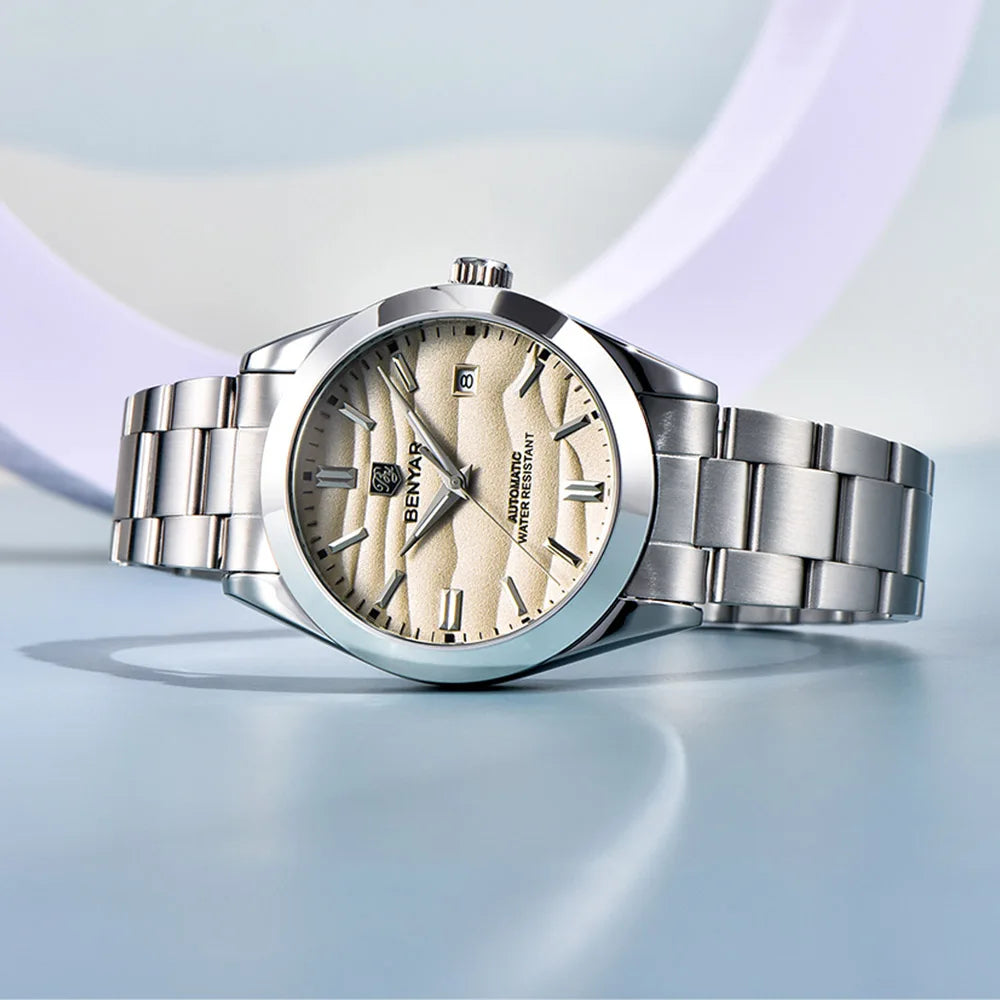 BENYAR Top Sand Series 40mm Hot Selling Mechanical Watch 316L Stainless Steel Simple 5 Bar Waterproof Automatic Men's Watch
