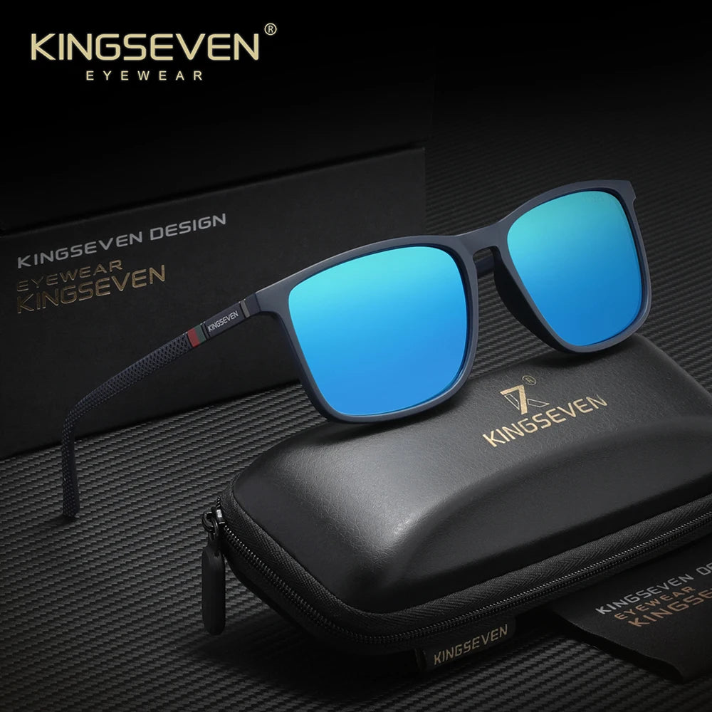 KINGSEVEN Brand Rectangle Sunglasses For Men Women Polarized  Anti-UV400 Glasses Travel Outdoor Sports Eyewear