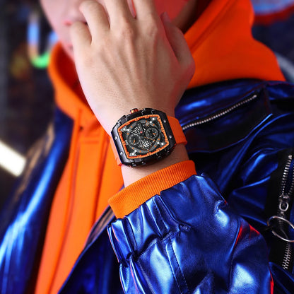 CURREN Men’s Luxury Square Quartz Chronograph Watch Waterproof, Luminous Dial & Date Display