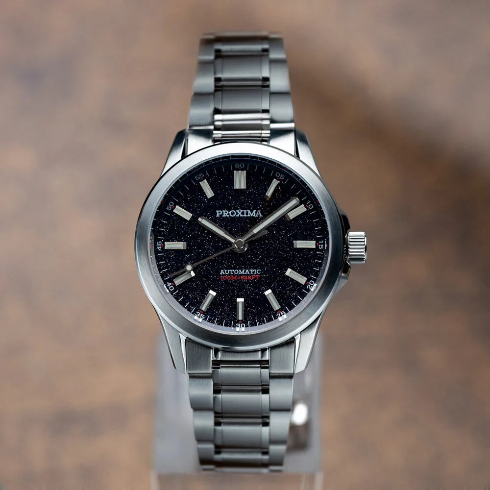 PX1746 New Mens Mechanical Watches Aventurine Dial 100M Waterproof Clock Sapphire Glass Automatic Men Watch Relogio Masculino