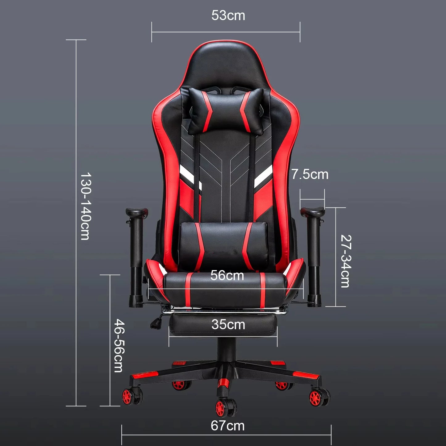 Massage Gaming Chair Ergonomic Office Chair with Footrest, 7-Point Massage Gaming Chair with Lumbar Support, Reclining Gamer Seat GC-RC03