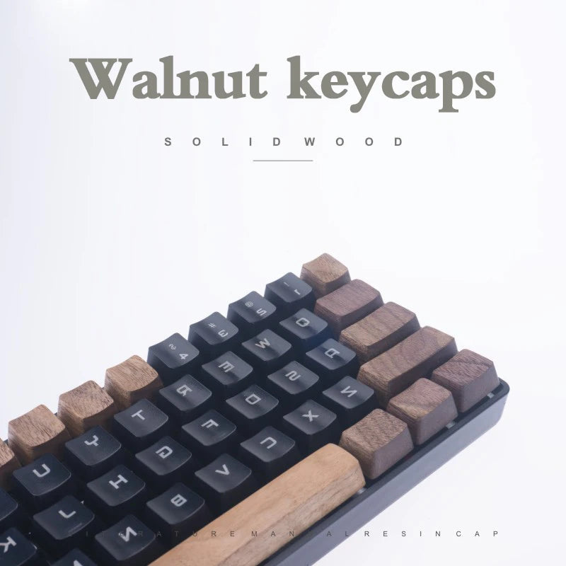 handmade custom wood keycap for mechanical keyboard walnut solid wooden keycaps spacebar Esc Cherry mx switch OEM Profile
