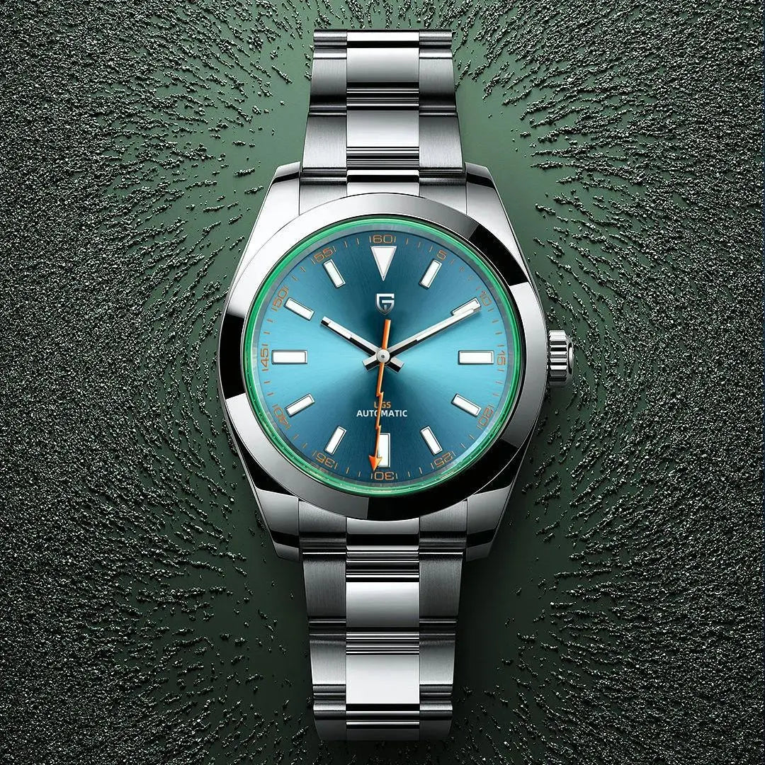 PAGANI DESIGN 2026 New Green Glass Men's Mechanical Watches Automatic Watch Men AR Sapphire crystal Stainless steel Wristwatch