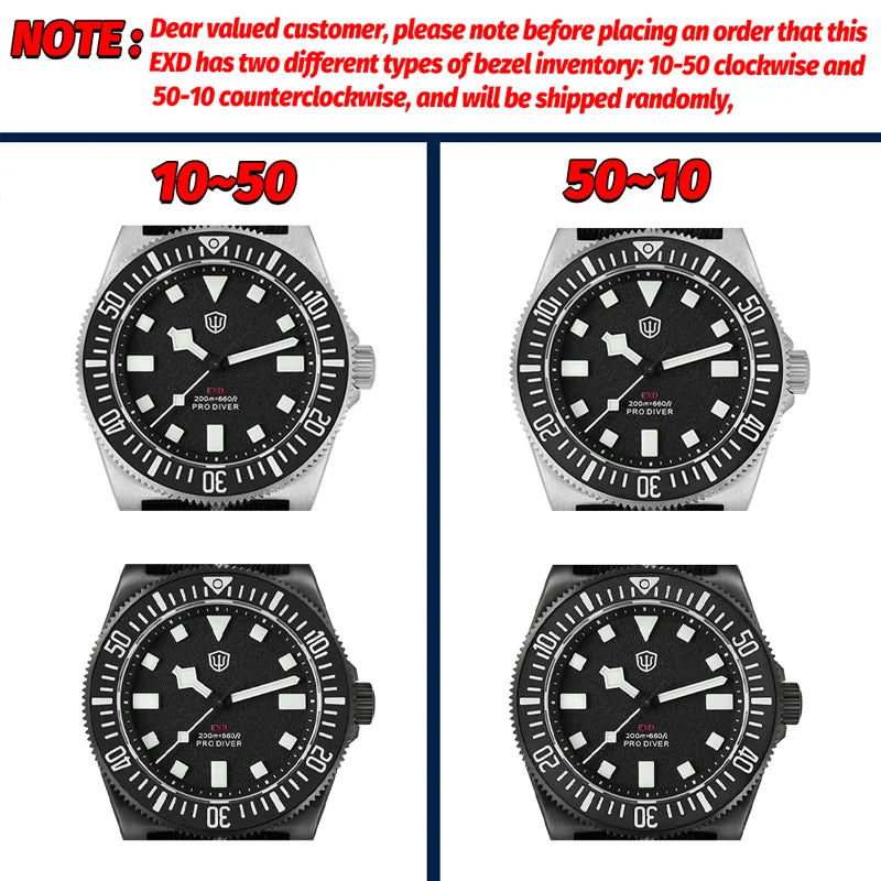 Watchdives EXD 40Mm Titanium Dive Watch Men's VH31 Sweep Quartz Watches 200 Waterproof AR Sapphire BGW9 Luminous 316L Wristwatch