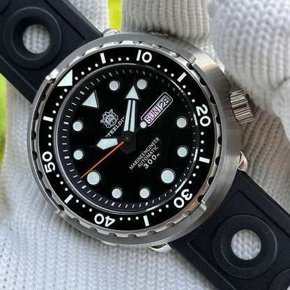 STEELDIVE Top Brand Day Function 47.5mm 300M Waterproof Sapphire Glass Ceramic Bezel NH36 Automatic Dive Can Tuna Watch for Men